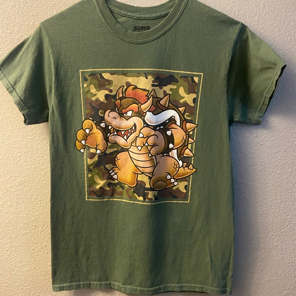 Super Mario Bros. Bowser Camo T-Shirt S
